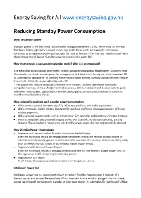 Reducing Standby Power Consumption