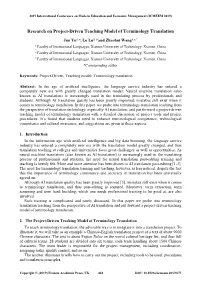 Research on Project-Driven Teaching Model of Terminology Translation