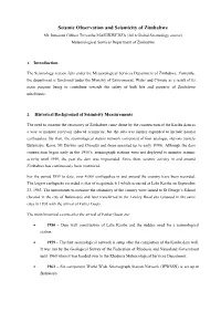 Seismic Observation and Seismicity of Zimbabwe Mr