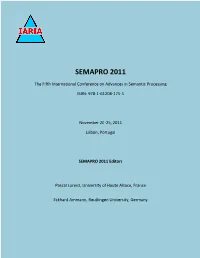SEMAPRO 2011 Proceedings