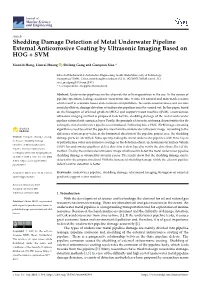 Shedding Damage Detection of Metal Underwater Pipeline External Anticorrosive Coating by Ultrasonic Imaging Based on HOG + SVM