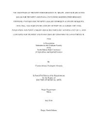 The Inception of Trumpet Performance in Brazil and Four Selected