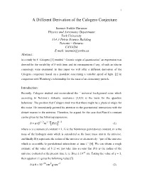 A Different Derivation of the Calogero Conjecture