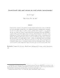Asset-Level Risk and Return in Real Estate Investments∗