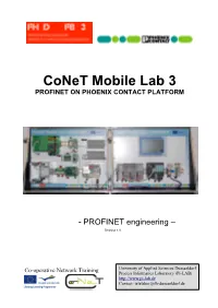 Conet Mobile Lab 3 PROFINET on PHOENIX CONTACT PLATFORM