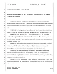 File No. 190258 Resolution No. 131-19 1