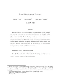 Local Government Dataset∗