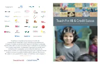 Teach for All & Credit Suisse