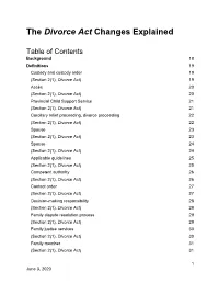The Divorce Act Changes Explained