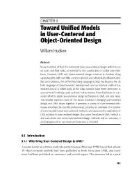 Toward Unified Models in User-Centered and Object-Oriented
