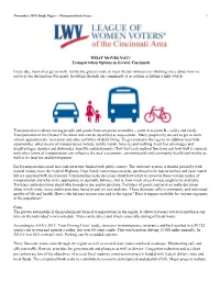 Transportation Options in Greater Cincinnati Every Day, Most of Us Get