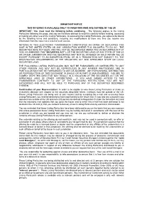 You Must Read the Following Before Continuing