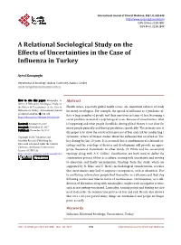 A Relational Sociological Study on the Effects of Uncertainties in the Case of Influenza in Turkey