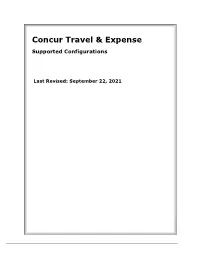 Concur Travel & Expense Supported Configurations – Client Version