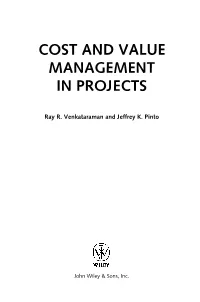Cost and Value Management in Projects
