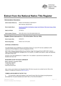 Extract from the National Native Title Register