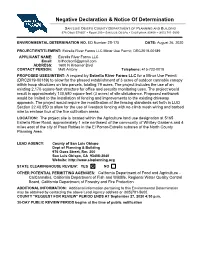 Negative Declaration & Notice of Determination