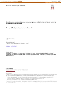 Simultaneous Determination of Arsenic, Manganese and Selenium in Human Serum by Neutron Activation Analysis