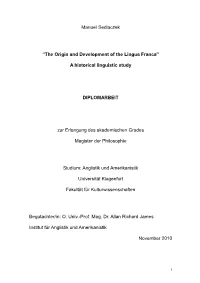 The Origin and Development of the Lingua Franca”