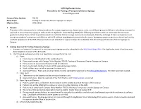 UCR Highlander Union Procedures for Posting of Temporary Exterior Signage Revised August 2011