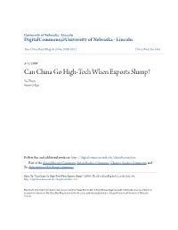 Can China Go High-Tech When Exports Slump? Yu Zhou Vassar College