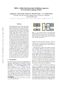 MKD: a Multi-Task Knowledge Distillation Approach for Pretrained Language Models