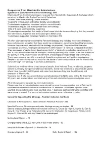 Responses from Marrickville Submissions