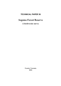 Segoma Forest Reserve: a Biodiversity Survey. East Usambara Conservation Area Management Programme Technical Paper No