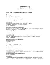 Special Collections Acquisitions List