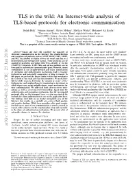TLS in the Wild: an Internet-Wide Analysis of TLS-Based Protocols for Electronic Communication