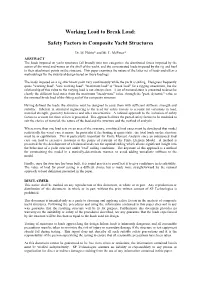 Working Load to Break Load: Safety Factors in Composite Yacht Structures