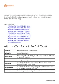800+ Adjectives That Start with B: a List With