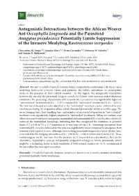 Antagonistic Interactions Between the African Weaver Ant Oecophylla