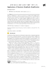 Applications of Quantum Amplitude Amplification