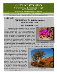 CACTUS CORNER NEWS Fresno Cactus & Succulent Society Http