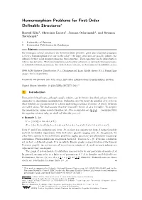 Homomorphism Problems for First-Order Definable Structures