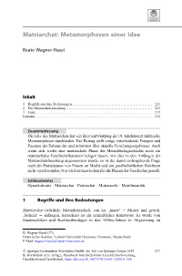 Matriarchat: Metamorphosen Einer Idee