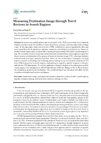 Measuring Destination Image Through Travel Reviews in Search Engines