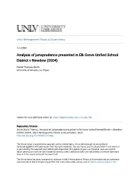 Analysis of Jurisprudence Presented in Elk Grove Unified School District V Newdow (2004)