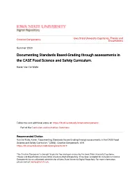 Documenting Standards Based-Grading Through Assessments in the CASE Food Science and Safety Curriculum