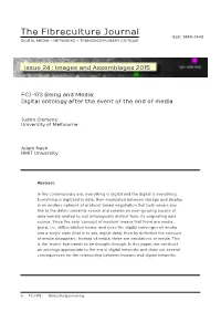 FCJ-173 Being and Media: Digital Ontology After the Event of the End of Media