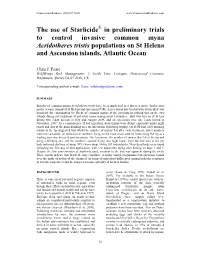 The Use of Starlicide in Preliminary Trials to Control Invasive Common