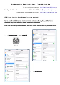 Understanding Restrictions / Parental Controls on Ipads