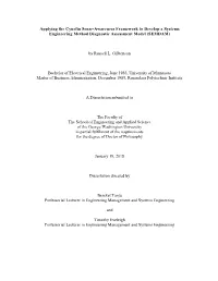 Applying the Cynefin Sense-Awareness Framework to Develop a Systems Engineering Method Diagnostic Assessment Model (SEMDAM)