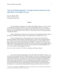 Coverage of Native Americans at the 1862 Battle of Pea Ridge, Arkansas