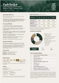 Ethical Trans-Tasman Fund Fact Sheet – August 2021