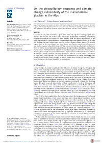 On the Disequilibrium Response and Climate Change Vulnerability of the Mass-Balance Glaciers in the Alps