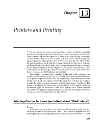 Printers and Printing