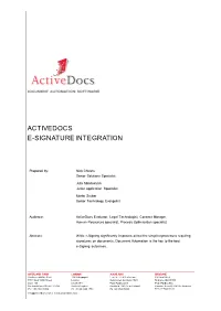 Activedocs E-Signature Integration