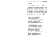 APPENDIX a Hesiod, Works and Days, Lines 1-201